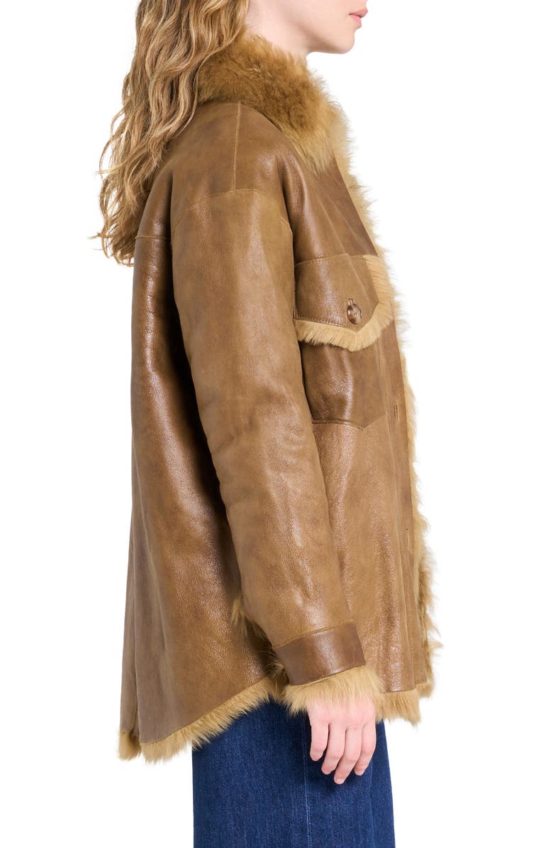 TWP Reversible Oversized Genuine Shearling Jacket, Alternate, color, Toasted Coconut
