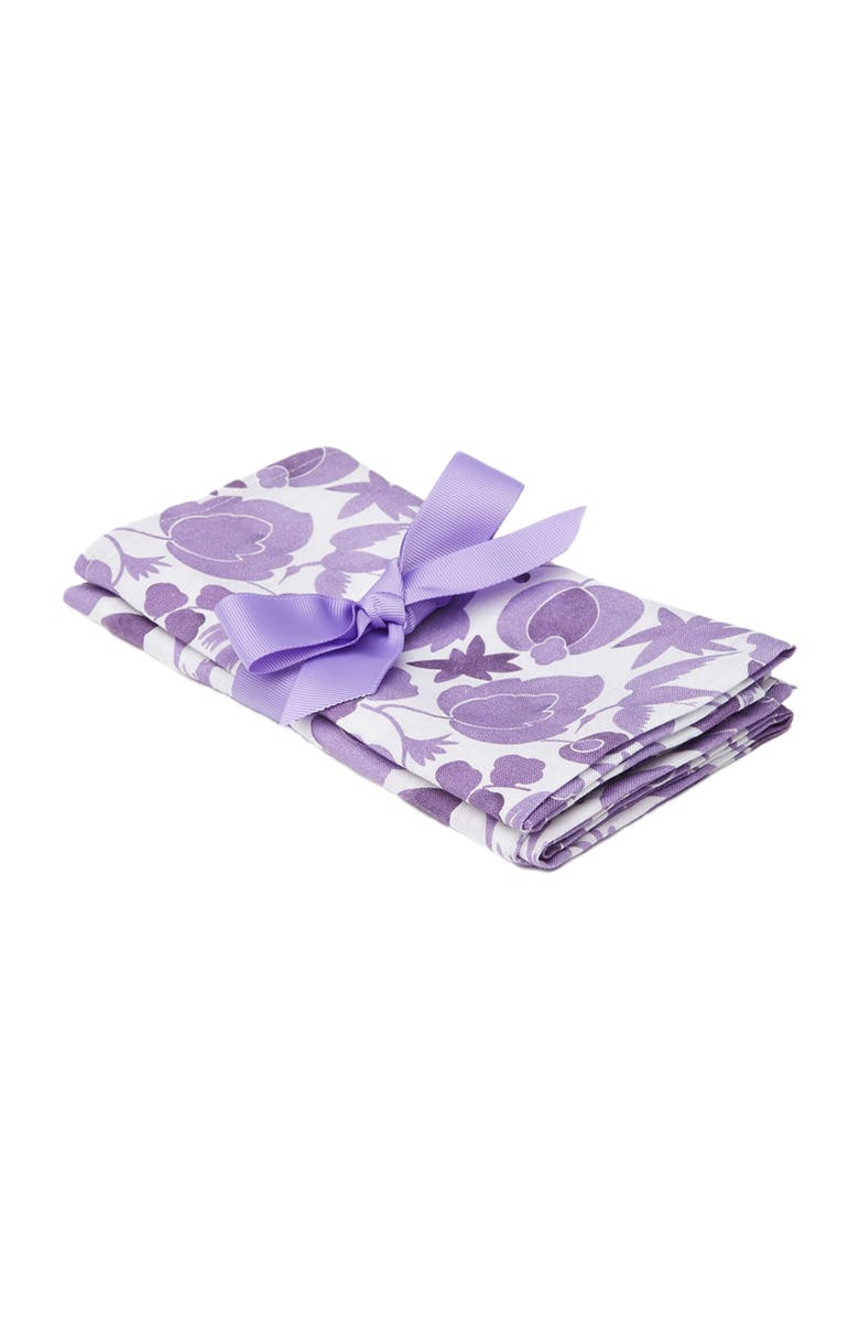 La DoubleJ Large Napkins Set Of 2 (45X45) Wildbird Viola Small Purple, Main, color, Wildbird Viola Small Purple