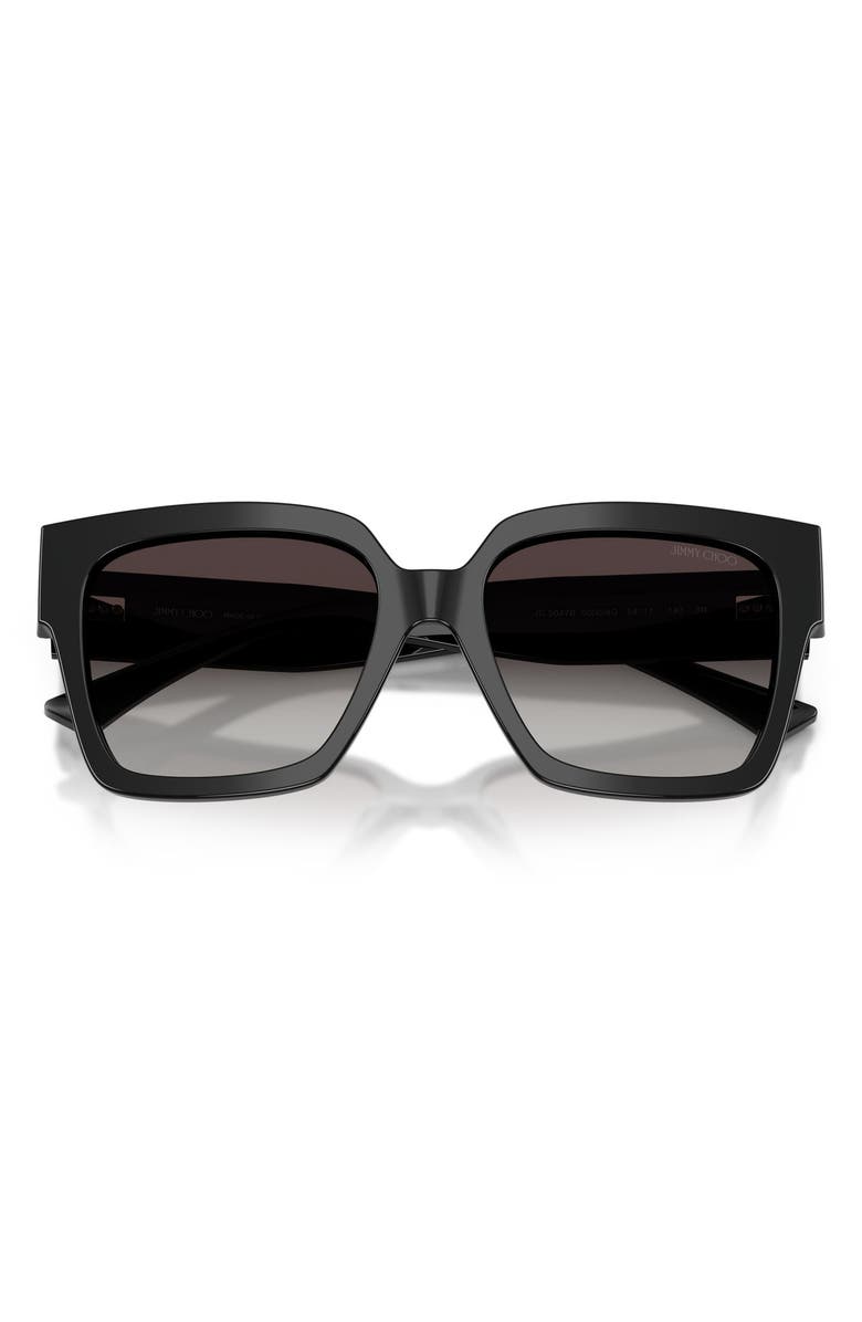 Jimmy Choo 54mm Gradient Square Sunglasses, Alternate, color, Black / Gradient Gray
