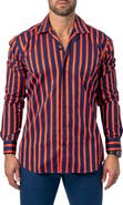 Maceoo Fibonacci Bold Stripe Regular Fit Print Button-Up Shirt