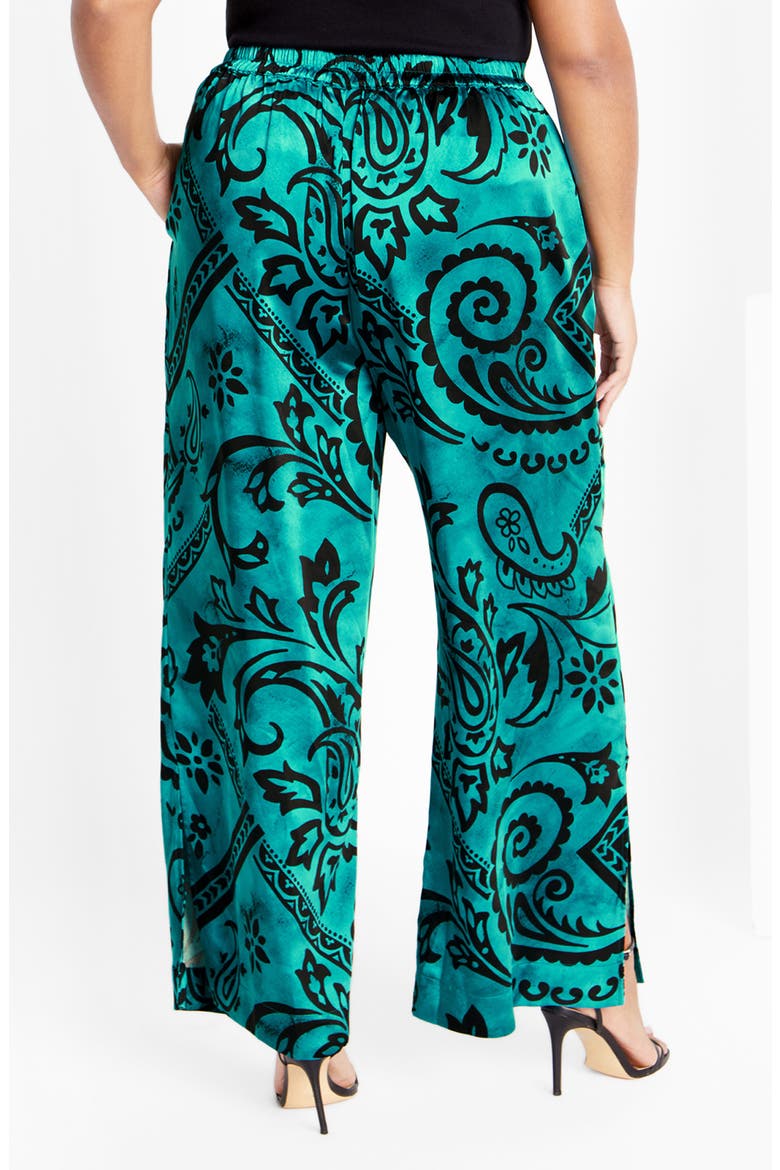 Belen Print Pull-On Pants, Alternate, color, GREEN PRINT