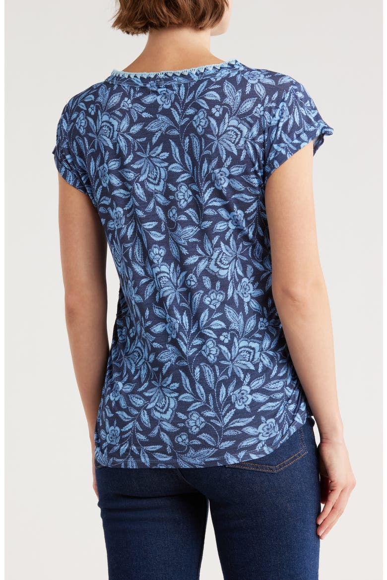 Cap Sleeve Ruched Top, Alternate, color, PROVENCE BLUE