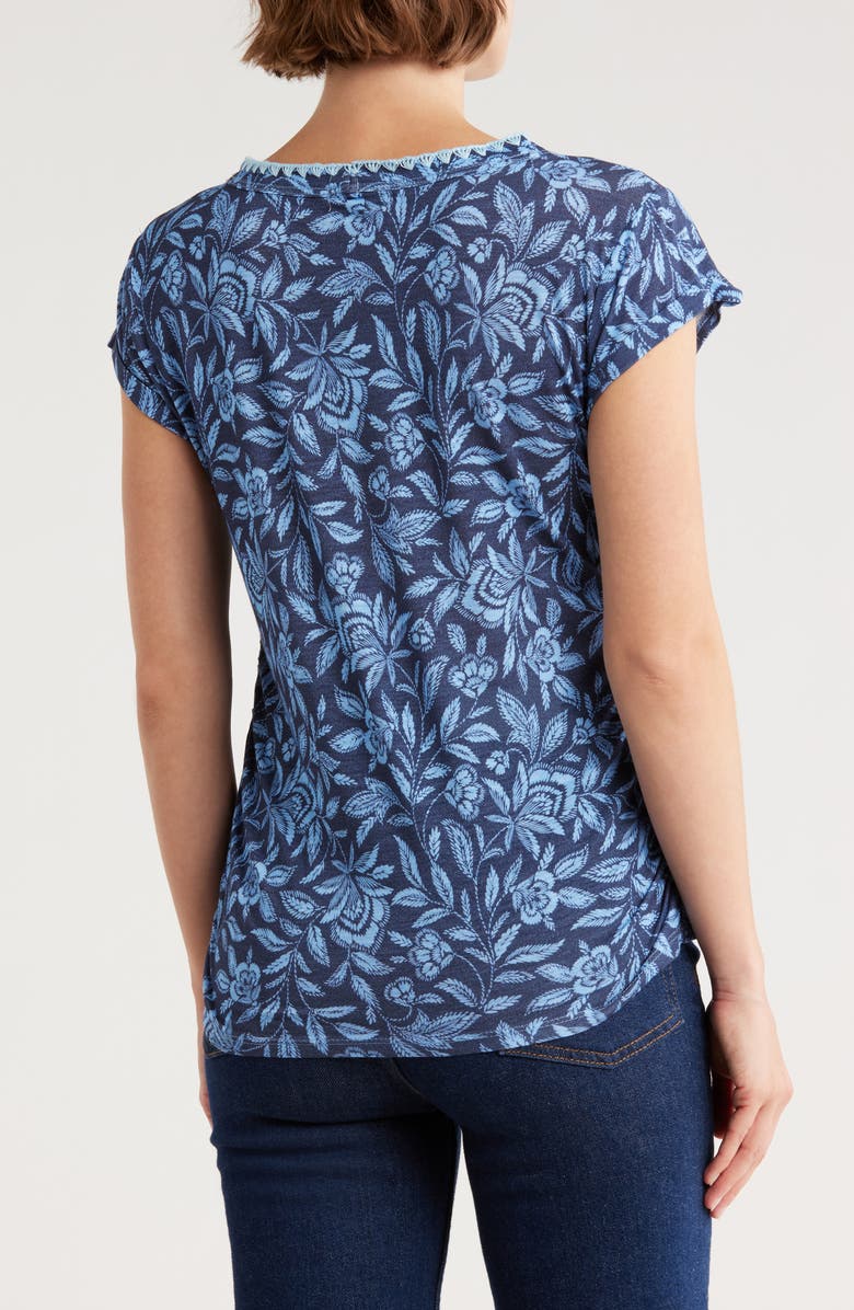 Democracy Cap Sleeve Ruched Top, Alternate, color, Provence Blue