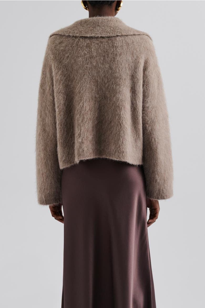 Yselle Long Sleeve Collared Sweater, Alternate, color, Taupe