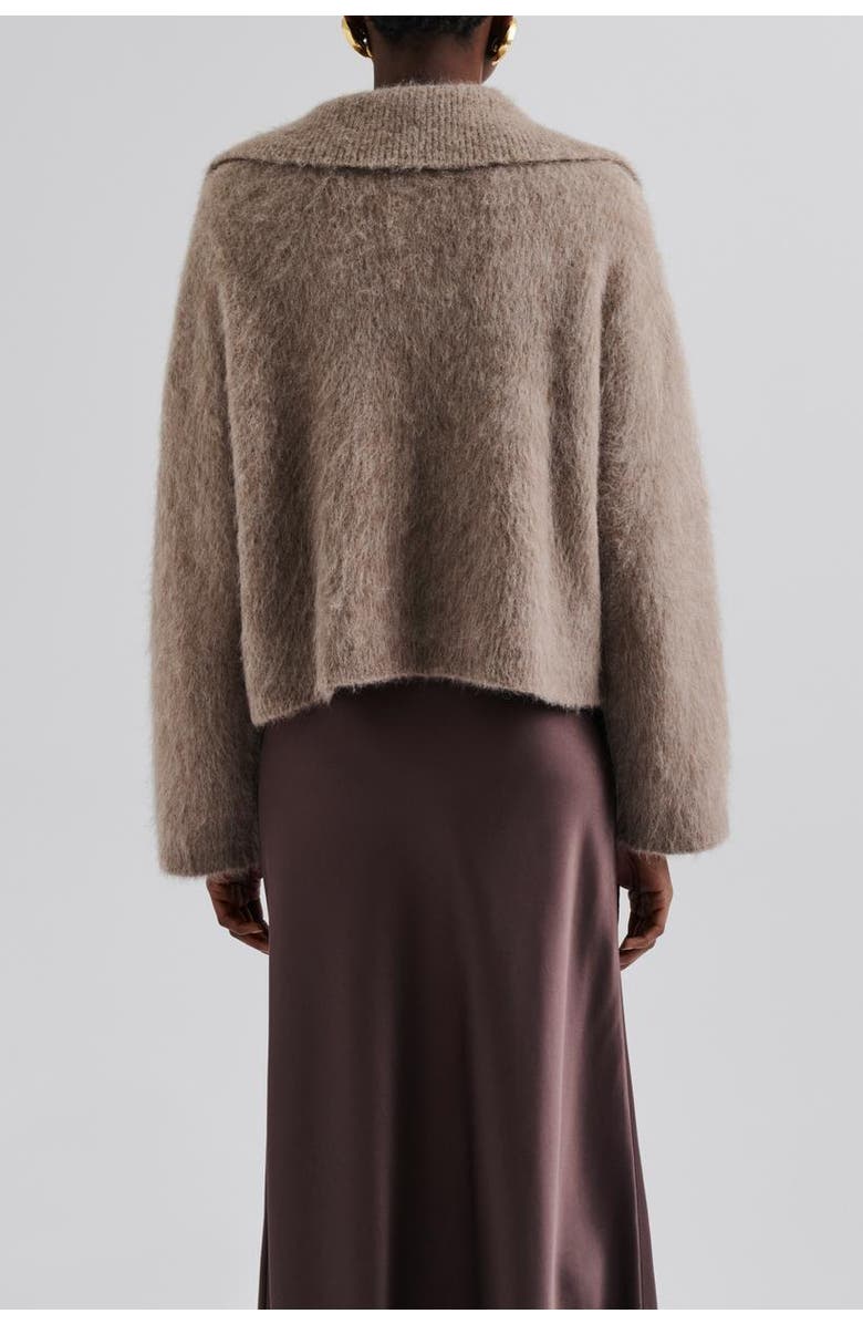 Malina Yselle Long Sleeve Collared Sweater, Alternate, color, Taupe