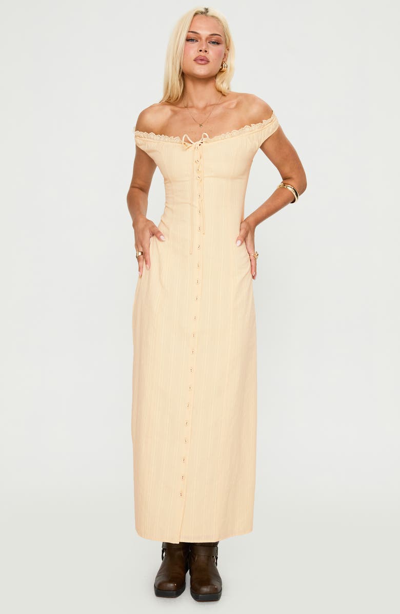 Princess Polly Bryar Off the Shoulder Maxi Dress, Alternate, color, 