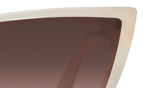 Quay Call The Shots 45mm Cat Eye Sunglasses In Bone/brown