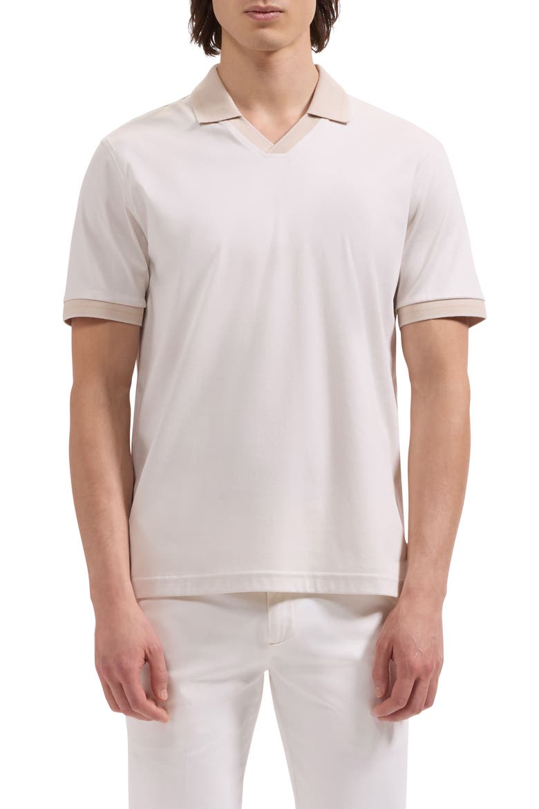 Pima Cotton Johnny Collar Polo, Main, color, IVORY