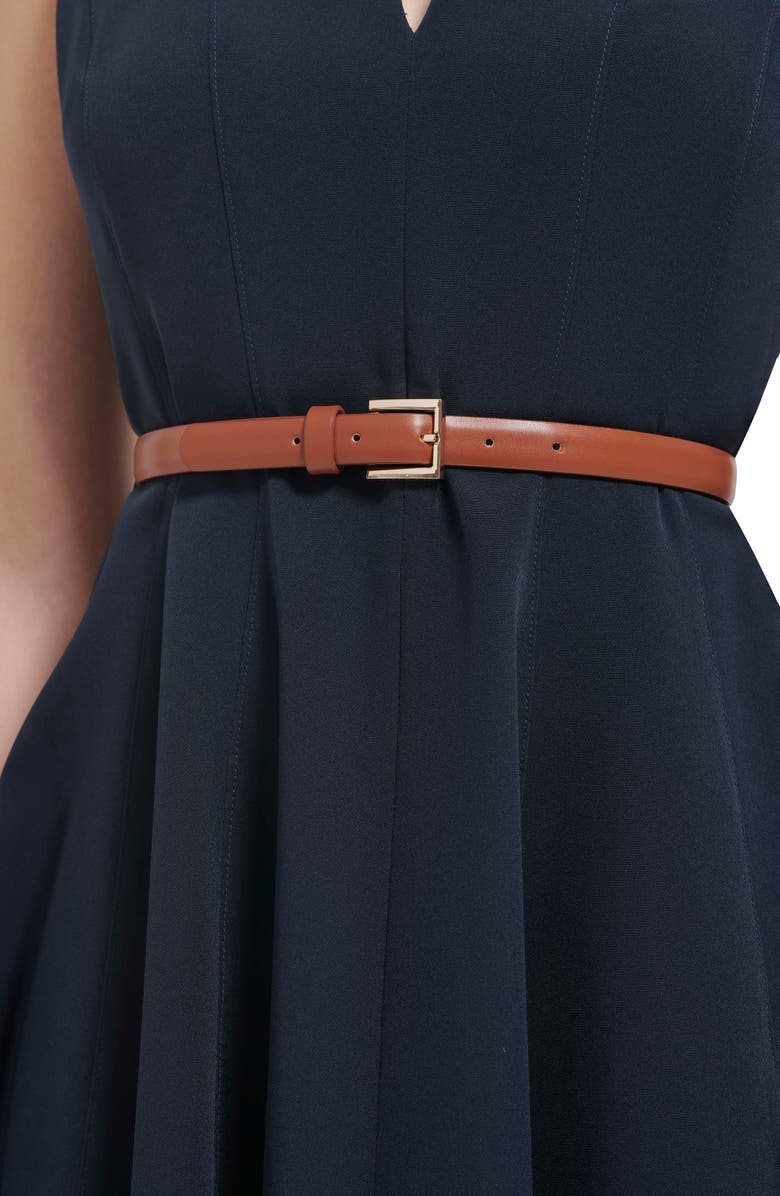 Tommy Hilfiger Micro Twill Belted Fit & Flare Dress, Alternate, color,