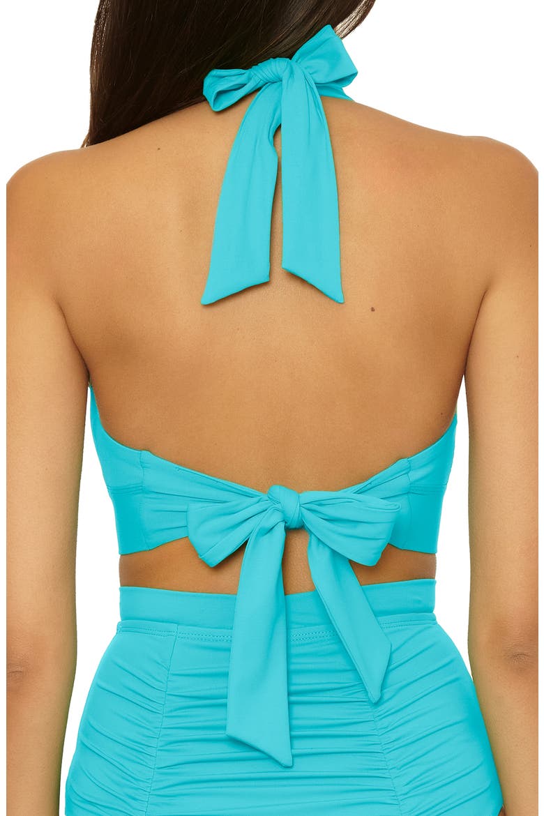 Sun Goddess Halter Bikini Top, Alternate, color, POOL
