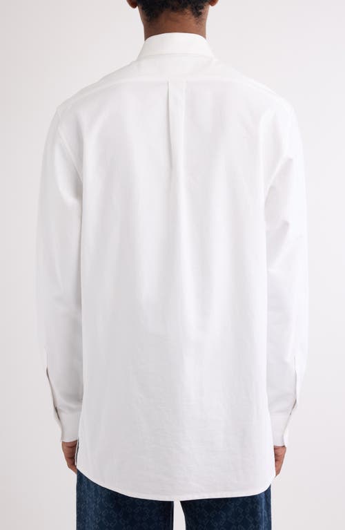 Givenchy Logo Hardware Long Sleeve Cotton Button-up In White