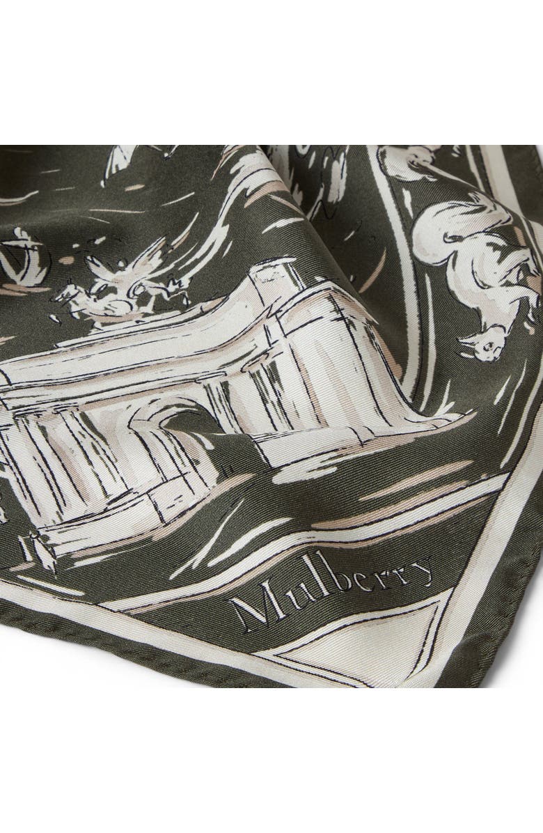 Mulberry Square Scarf - British Park, Alternate, color, Juniper Green