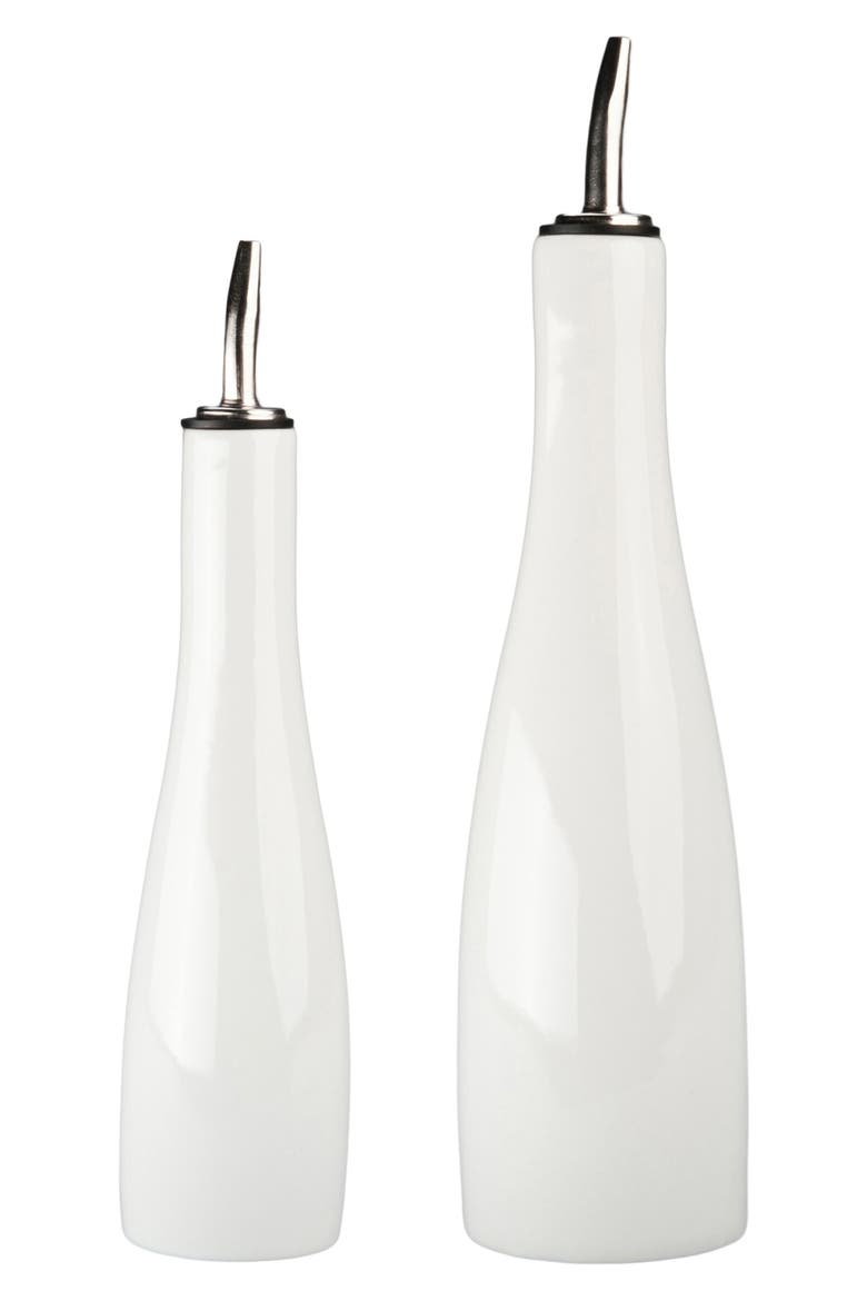 Oil & Vinegar Bottle Set, Main, color, WHITE