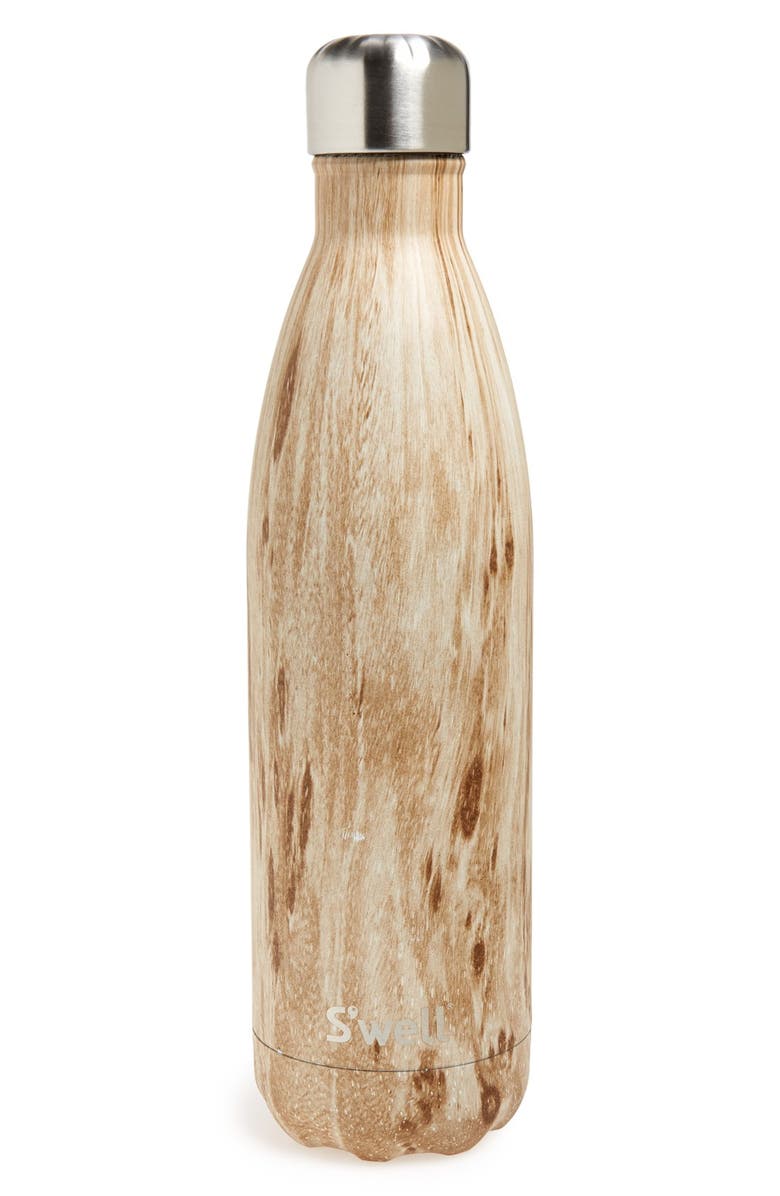 S'well 'Blonde Wood' Stainless Steel Water Bottle, Main, color,
