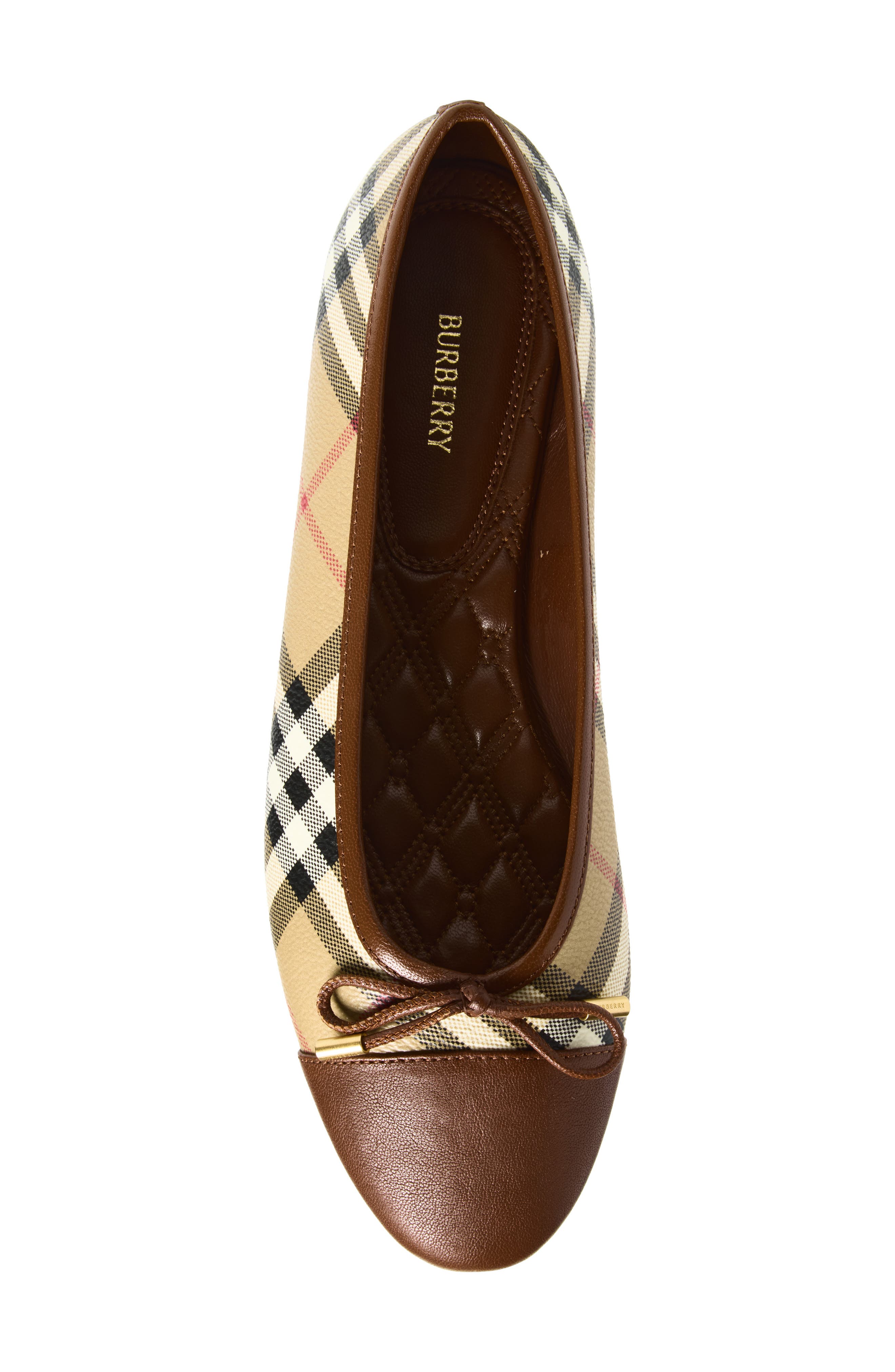 Highgate Ballerina Check Flat, Alternate, color, ARCHIVE BEIGE IP BLACK