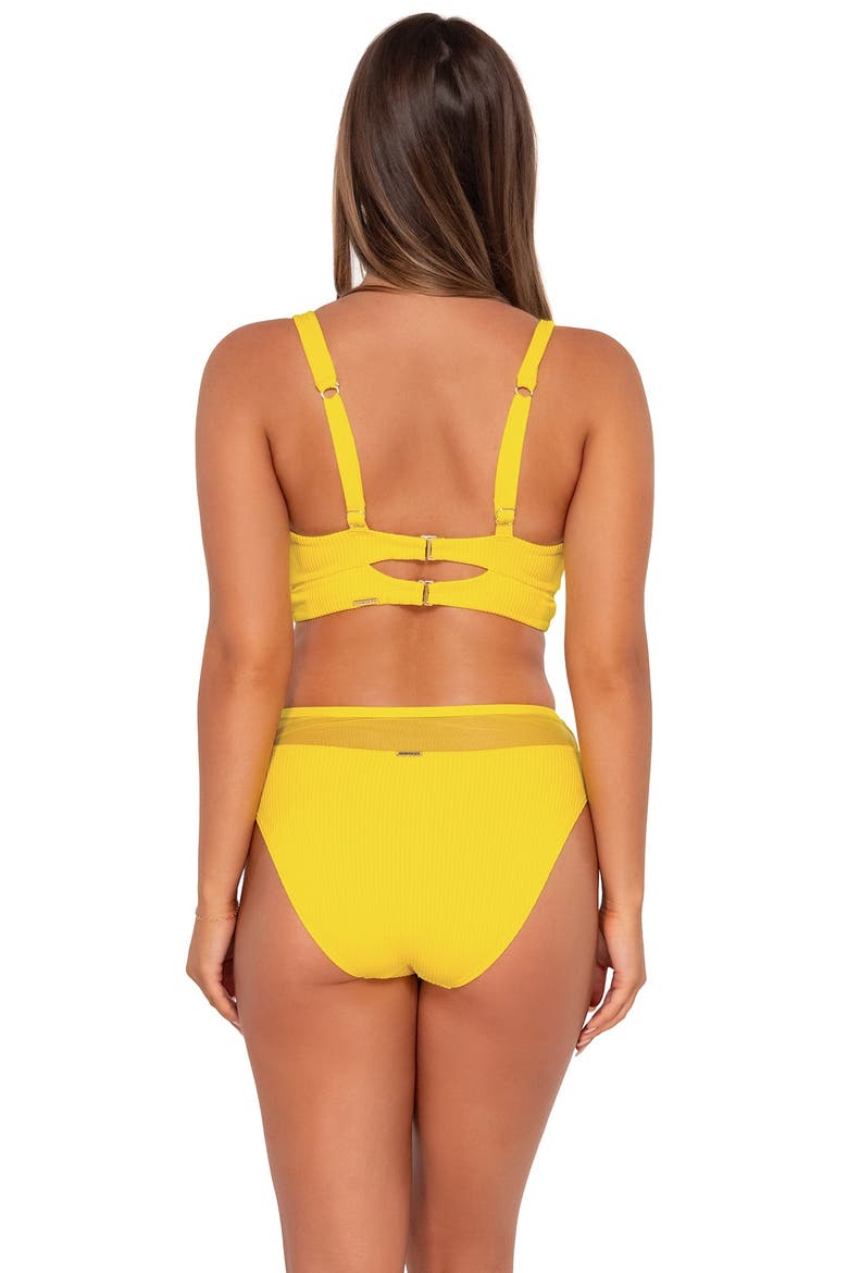 Danica Bikini Swimsuit Top - F Cup, Alternate, color, Lemon Zest Sandbar Rib