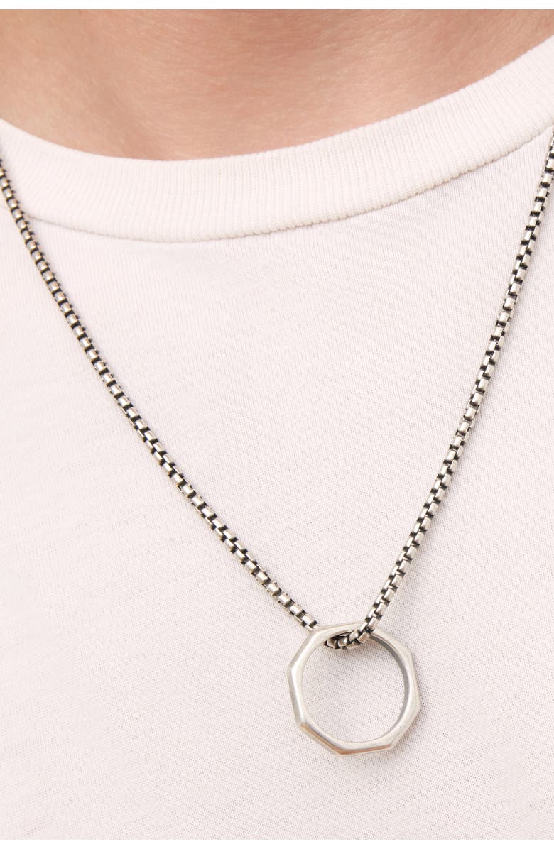 Oradina Mens Bolt Pendant Necklace in Sterling Silver, Alternate, color, Silver