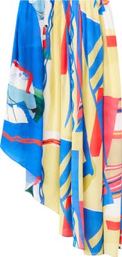 MANGO Print Asymmetric Maxi Skirt