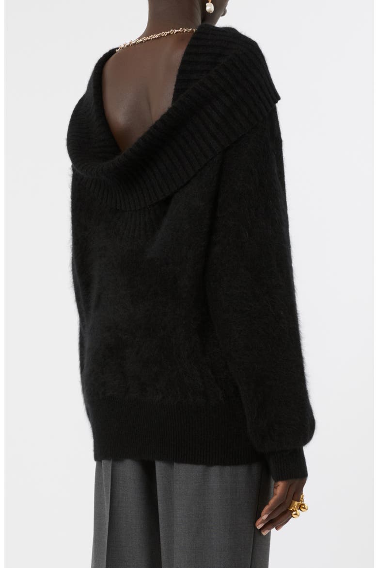 Off the Shoulder Wool Sweater, Alternate, color, BLACK