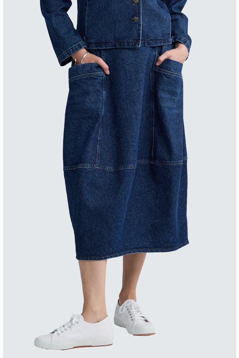 Hayden Balloon Denim Skirt, Main, color, Indigo Denim