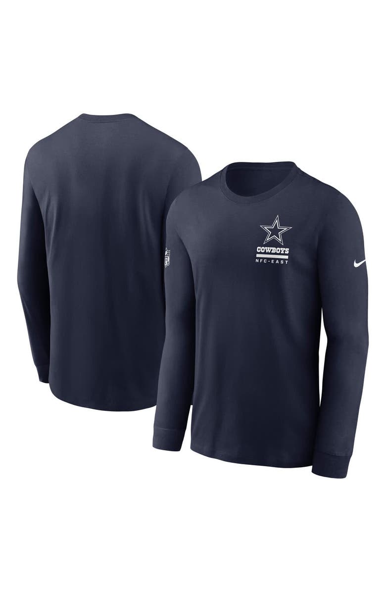 Nike Men's Nike Navy Dallas Cowboys Sideline Performance Long Sleeve T-Shirt, Main, color, Navy