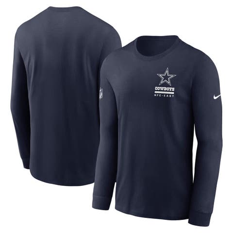 Men's Nike Navy Dallas Cowboys Sideline Performance Long Sleeve T-Shirt