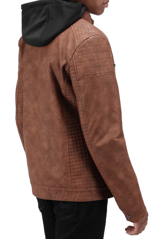 X-ray Xray Faux Shearling Lined Faux Leather Racing Jacket In Tan