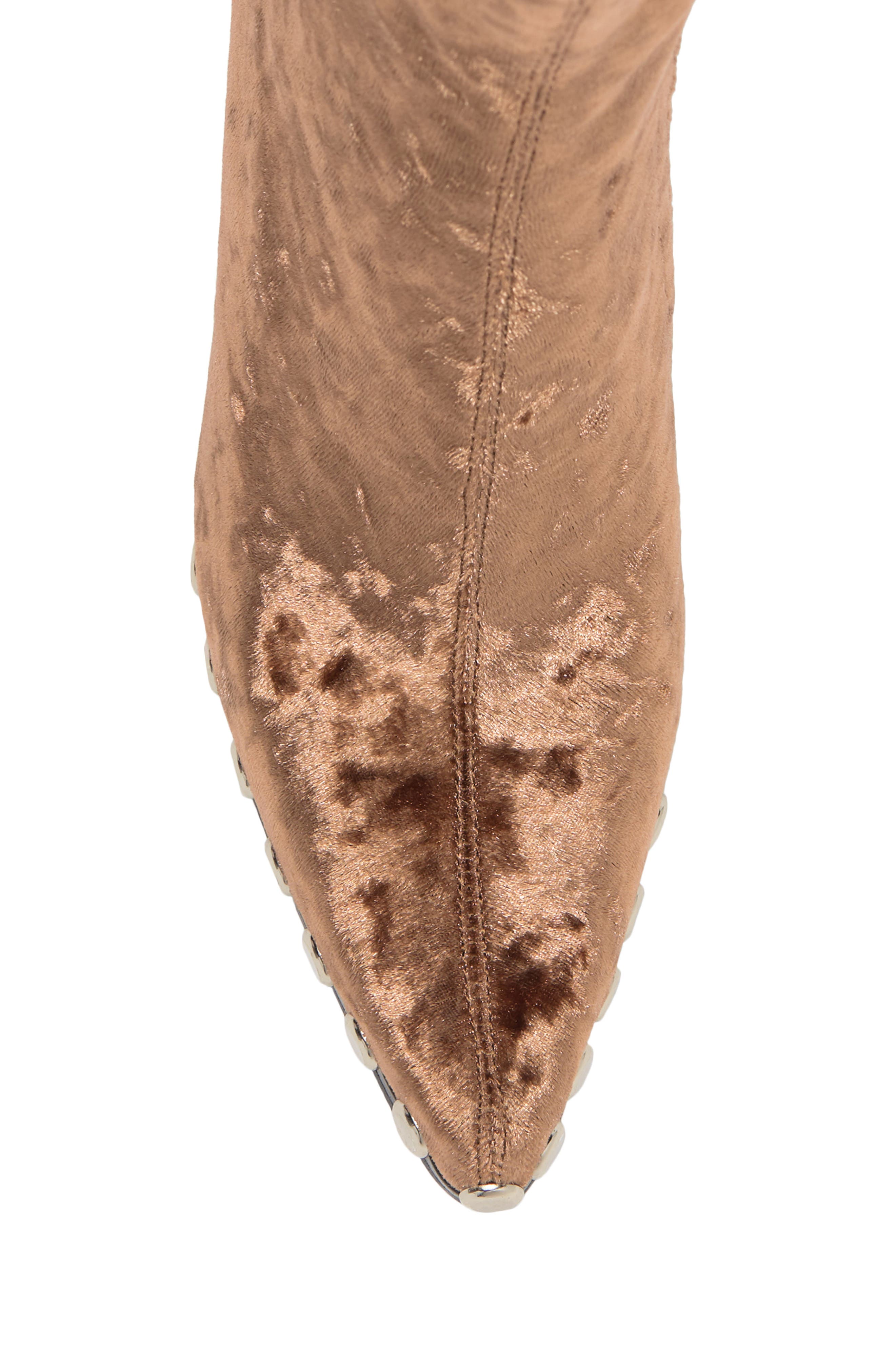 Jeffrey Campbell Walton Studded Bootie, Alternate, color, Taupe Crush Velvet Silver