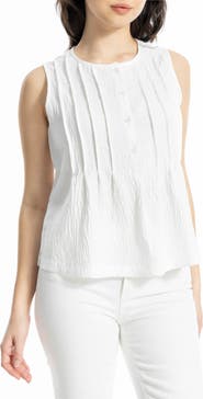 MAX STUDIO Pintuck Crinkle Sleeveless Top