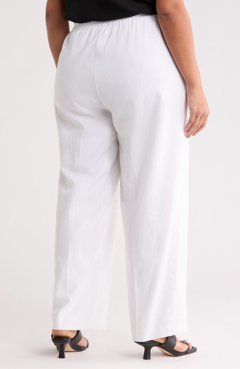Jones New York Tie Waist Linen Blend Pants, Alternate, color, Natural White