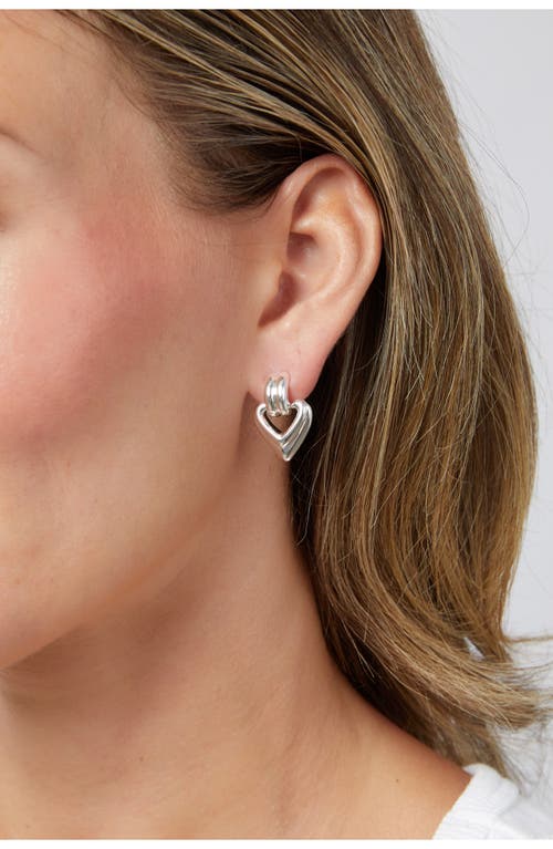 Miranda Frye Ruby Heart Doorknocker Earrings In Silver