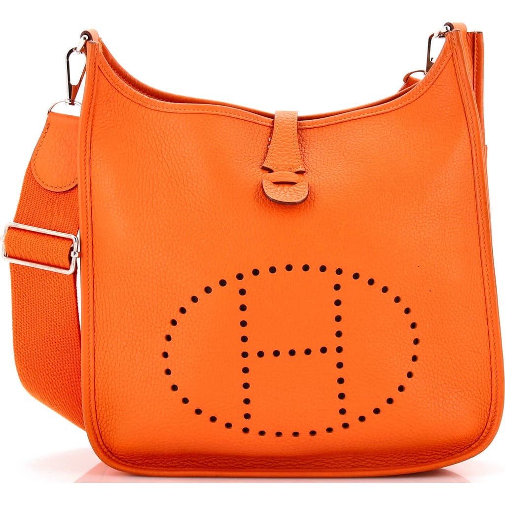 Pre-owned Hermes Hermes Evelyne Bag Gen Iii Clemence Pm In Orange