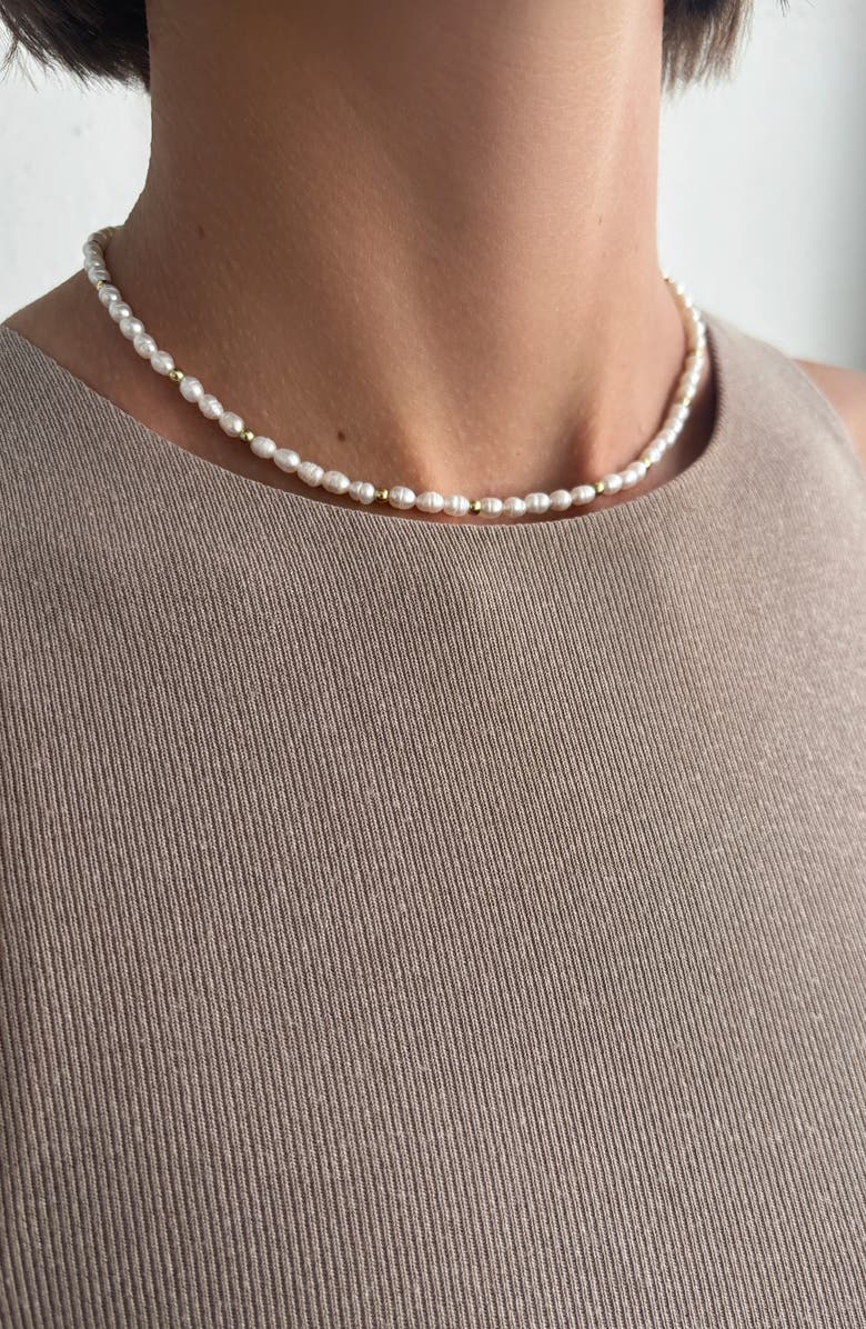 st. Moran Freshwater Seed Pearl Necklace, Alternate, color, White