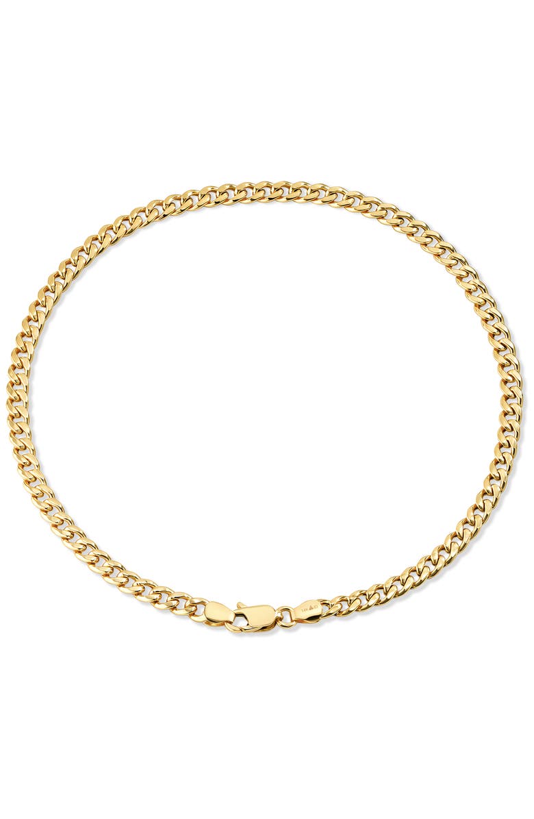 DEVATA Cuban Chain Bracelet in 14K Gold, Alternate, color, Yellow Gold