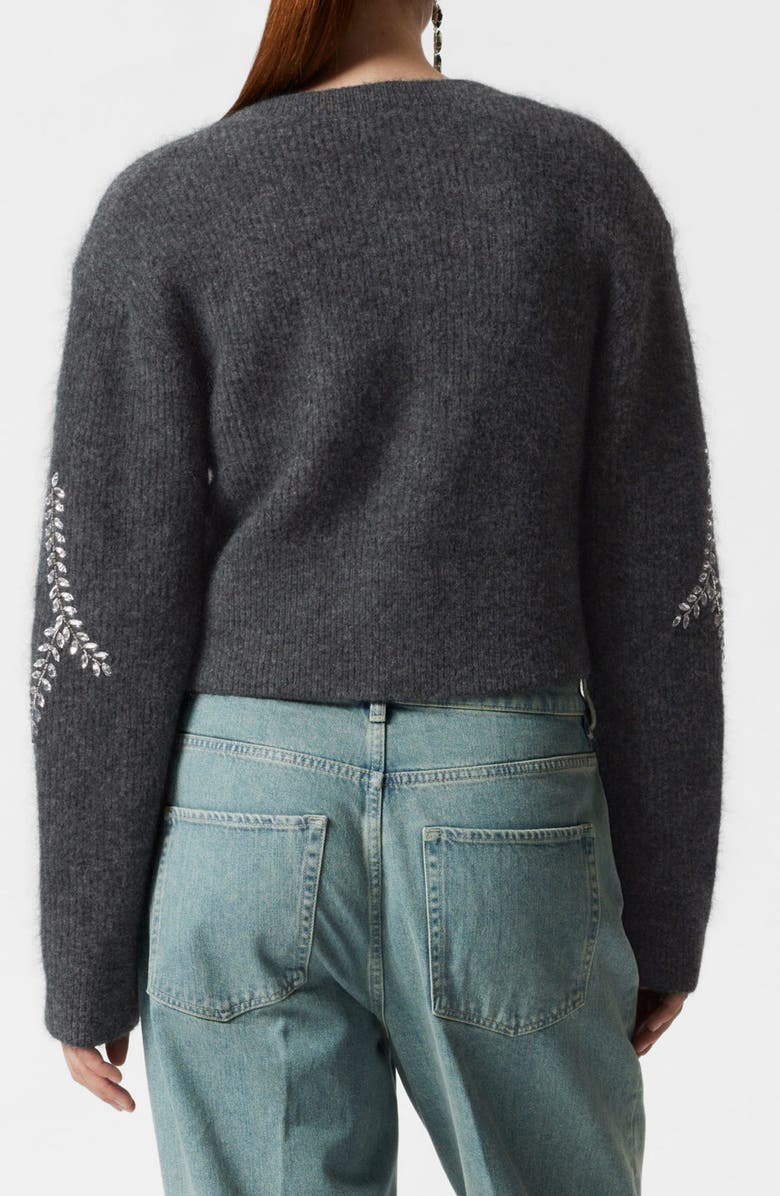 & Other Stories Crystal Embroidered Wool & Mohair Blend Cardigan, Alternate, color, 