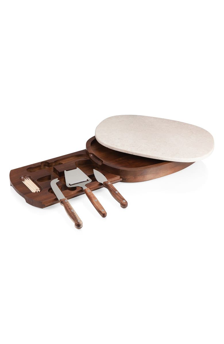 Picnic Time 'Legacy Heritage Collection by Fabio Viviani - Carrara' Marble & Wood Cheese Board, Main, color, 