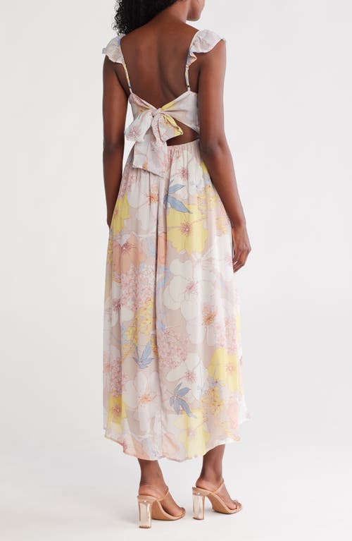 LOVESTITCH LOVESTITCH FLORAL OPEN BACK TIE MAXI DRESS