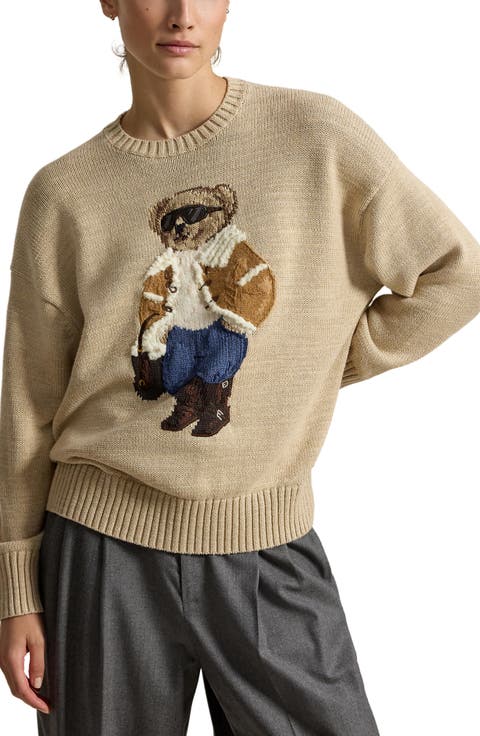 Winter Polo Bear Cotton Sweater