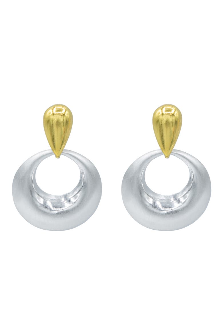 Roman Holiday Hoop Earrings, Main, color, GOLD / WHITE