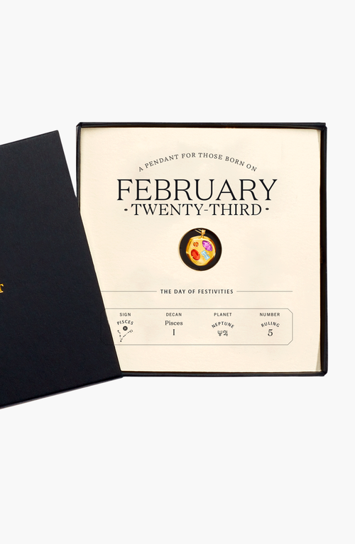 Birthdate Co. The February Birthdate Gold Pendant In February 23rd - Gold