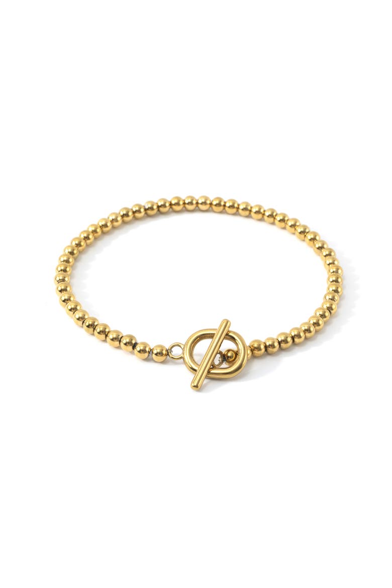 Toggle Clasp Beaded Bracelet, Main, color, Gold Tone