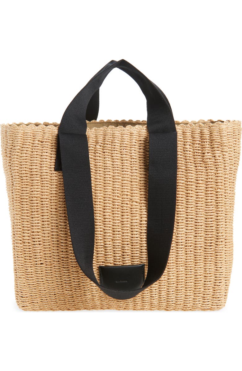 AllSaints Izzy Straw Tote, Main, color, Natural