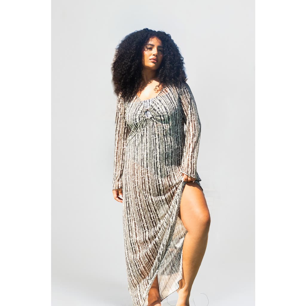 Fashion-szn Curve Spot Ring Detail Kaftan In Multi