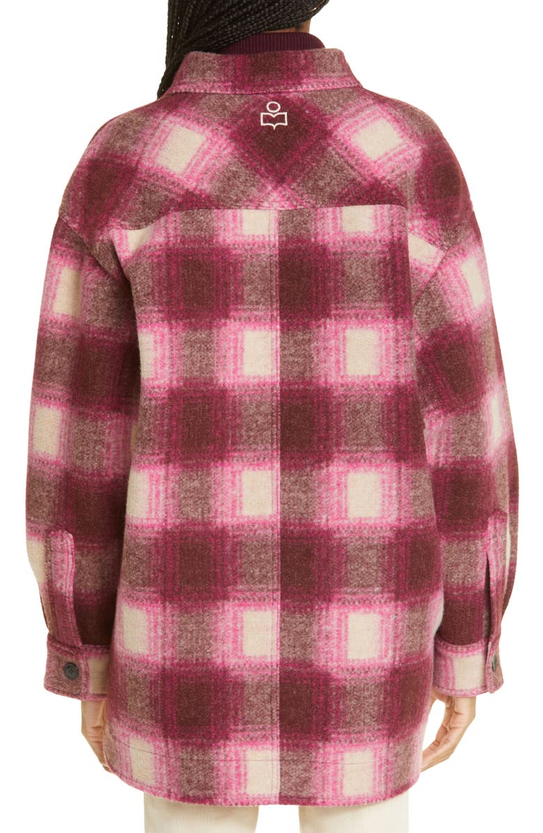 Isabel Marant Étoile Harveli Oversize Plaid Cotton Jacket, Alternate, color, 