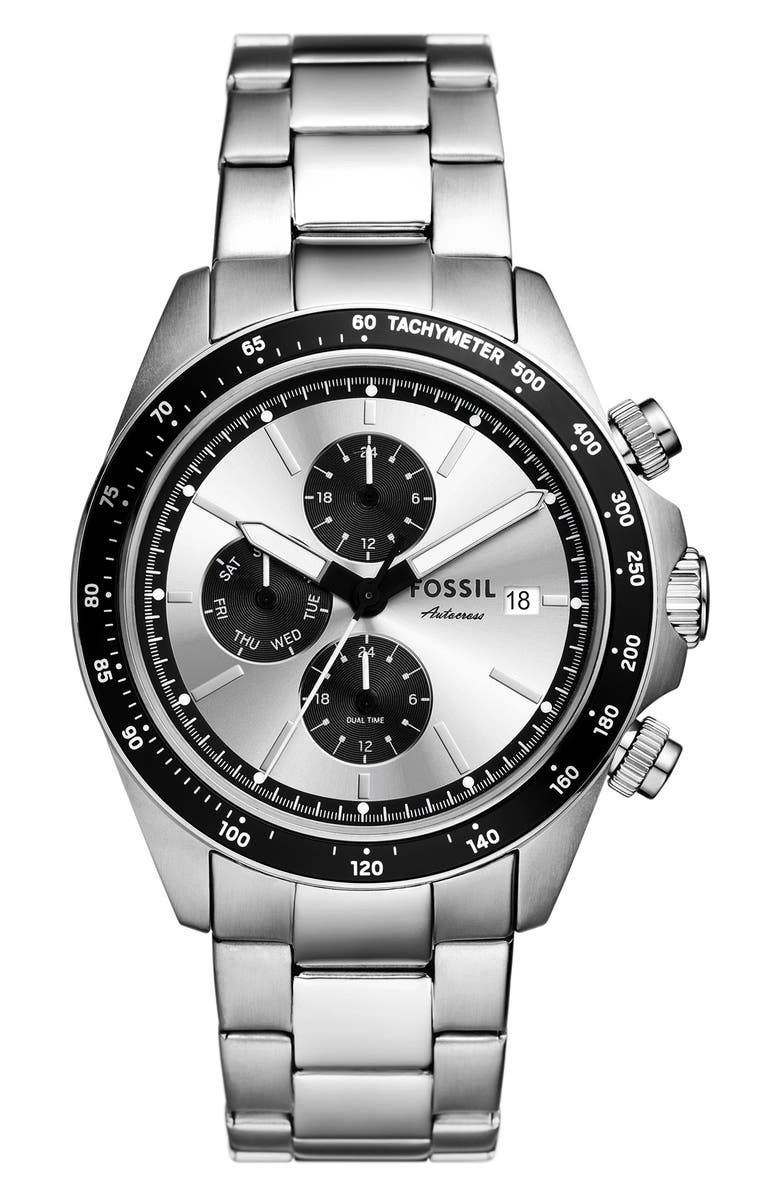 Fossil Men's Autocross Multifunction Bracelet Watch, 42mm, Main, color,