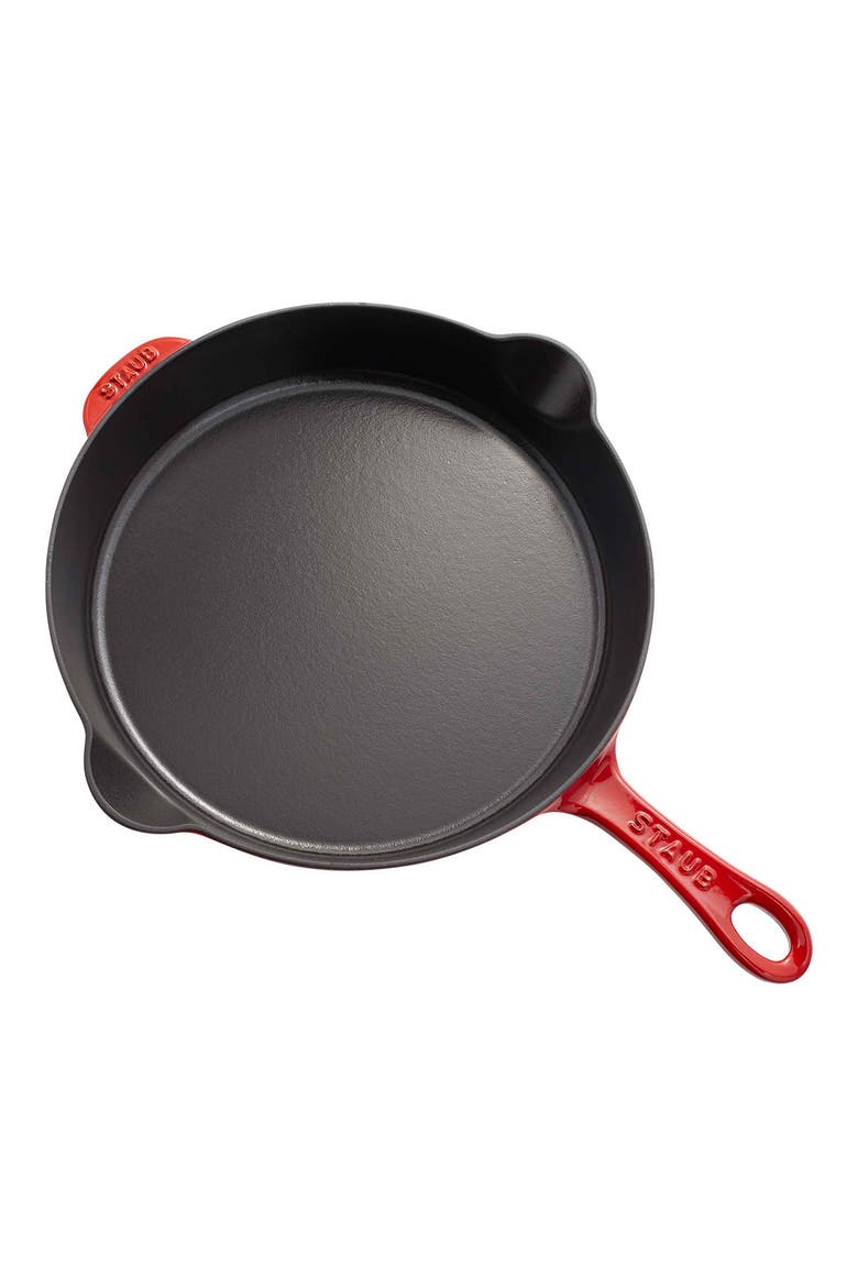 11-Inch Enameled Cast Iron Fry Pan, Alternate, color, CHERRY