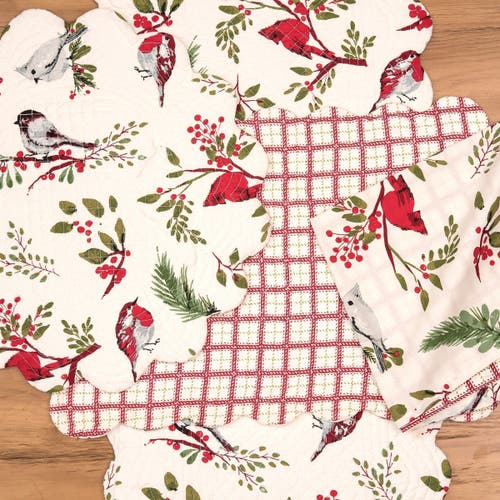 C & F Home C&f Home Sprig Birds Round Placemats Set Of 6, 17" In Multi