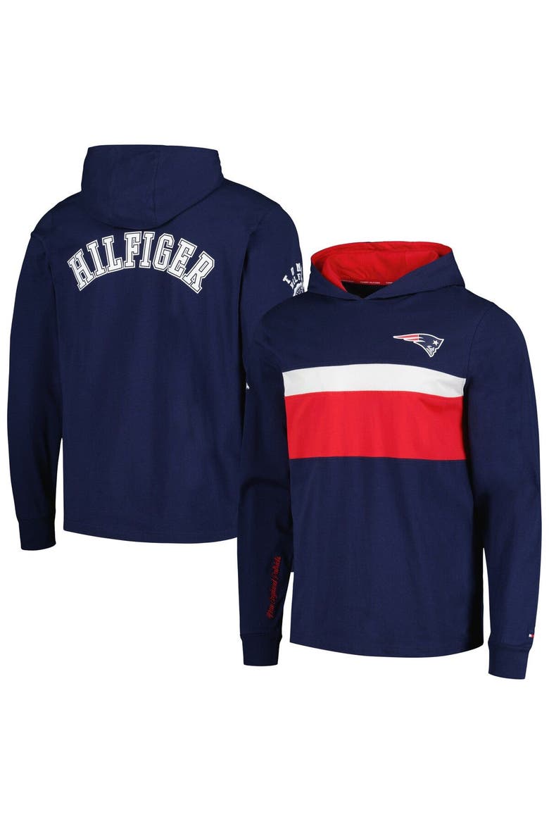 Men's Tommy Hilfiger  Navy New England Patriots Morgan Long Sleeve Hoodie T-Shirt, Main, color, Navy