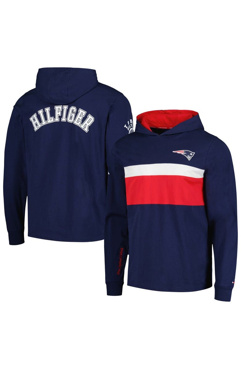 Tommy Hilfiger Men's Tommy Hilfiger Navy New England Patriots Morgan Long Sleeve Hoodie T-Shirt, Main, color, Navy