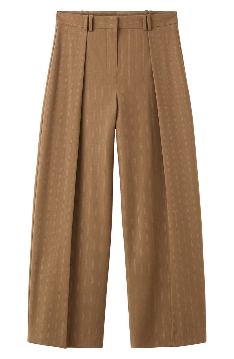 MANGO Pantalon Systeck Pleated Wide Leg Pants, Main, color, Caramel